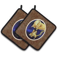 "Caroline's Treasures Great Dane & Puppy Pair of Pot Holders 7208PTHD, 7.5HX7.5W, Multicolor"