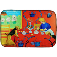 "Caroline's Treasures Airedale Terrier With Lady In The Kitchen Dish Drying Mat, 14 X 21, Multicolor"