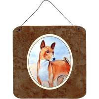 "Caroline's Treasures Red and White Basenji Wall or Door Hanging Prints 7223DS66, 6"" x 6"", Multicolor"