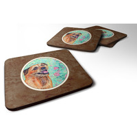 "Caroline's Treasures 7228FC Border Terrier Foam Coasters (Set of 4), 3.5"", Multicolor"