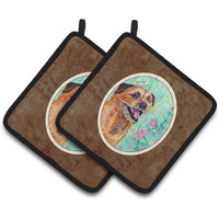 "Caroline's Treasures Border Terrier Pair of Pot Holders 7228PTHD, 7.5HX7.5W, Multicolor"