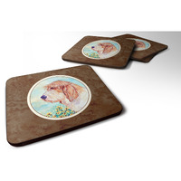 "Caroline's Treasures 7229FC Petit Basset Griffon Vendeen PBGV Foam Coasters (Set of 4), 3.5"", Multicolor"