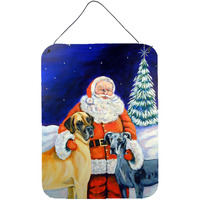 "Caroline's Treasures Santa Claus with Great Dane Aluminium Metal Wall or Door Hanging Prints, 16"" x 12"", Multicolor"