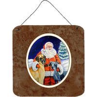 "Caroline's Treasures Santa Claus with Dane Wall or Door Hanging Prints 7232DS66, 6"" x 6"", Multicolor"
