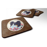 "Caroline's Treasures 7236FC Papillon Foam Coasters (Set of 4), 3.5"", Multicolor"