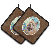 "Caroline's Treasures Cairn Terrier Pair of Pot Holders 7238PTHD, 7.5HX7.5W, Multicolor"