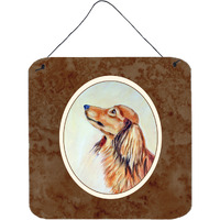 "Caroline's Treasures Long Haired Red Dachshund Wall or Door Hanging Prints 7240DS66, 6"" x 6"", Multicolor"