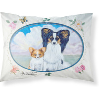 "Caroline's Treasures 7243PILLOWCASE Papillion Moisture Wicking Fabric Standard Pillowcase, Large, Multicolor"