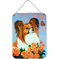 "Caroline's Treasures 7246DS1216 Papillon Aluminium Metal Wall or Door Hanging Prints, 16"" x 12"", Multicolor"