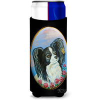 Black and White Papillon Ultra Beverage Insulators for slim cans 7247MUK