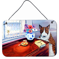 "Caroline's Treasures Bull Terrier Aluminum Metal Wall or Door Hanging Prints, 8 x 12"""