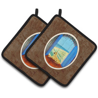 "Caroline's Treasures Great Dane Pair of Pot Holders 7250PTHD, 7.5HX7.5W, Multicolor"