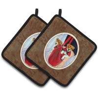 "Caroline's Treasures Jack Russell Terrier Pair of Pot Holders 7251PTHD, 7.5HX7.5W, Multicolor"