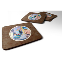 "Caroline's Treasures 7255FC Schnauzer Foam Coasters (Set of 4), 3.5"", Multicolor"