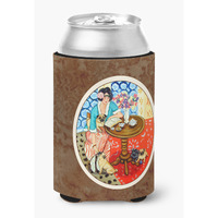 "Caroline's Treasures 7259CC Lady With Her Pug Can Or Bottle Hugger, Multicolor"
