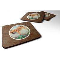 "Caroline's Treasures 7262FC Pomeranian Foam Coasters (Set of 4), 3.5"", Multicolor"
