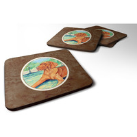"Caroline's Treasures 7264FC Vizsla Foam Coasters (Set of 4), 3.5"", Multicolor"