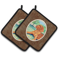 "Caroline's Treasures Vizsla Pair of Pot Holders 7264PTHD, 7.5HX7.5W, Multicolor"