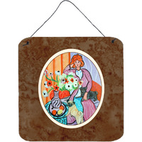 "Caroline's Treasures Lady with her Pug Wall or Door Hanging Prints 7266DS66, 6HX6W, Multicolor"