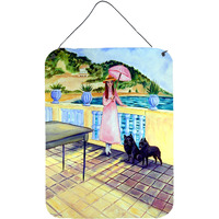 "Caroline's Treasures Lady with her Schipperke Aluminium Metal Door Hanging Prints wall-decor, 16"" x 12"", Multicolor"