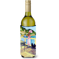 Lady with her Schipperke Wine Bottle Beverage Insulator Beverage Insulator Hugger