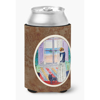 "Caroline's Treasures 7268CC Lady With Her Schipperke Can Or Bottle Hugger, Multicolor"