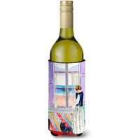 Lady with her Schipperke Wine Bottle Beverage Insulator Beverage Insulator Hugger 7268LITERK