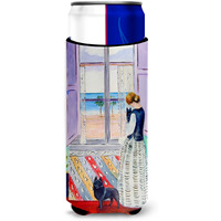 Lady with her Schipperke Ultra Beverage Insulators for slim cans 7268MUK