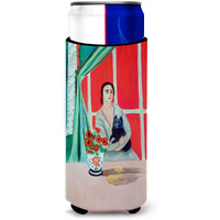 Lady with her Schipperke Ultra Beverage Insulators for slim cans 7269MUK