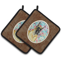 "Caroline's Treasures Fawn Great Dane Pair of Pot Holders 7270PTHD, 7.5HX7.5W, Multicolor"