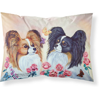 "Caroline's Treasures 7272PILLOWCASE Papillion Moisture Wicking Fabric Standard Pillowcase, Large, Multicolor"