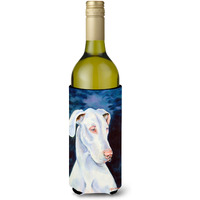 White Great Dane Wine Bottle Beverage Insulator Beverage Insulator Hugger