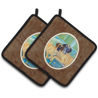 "Caroline's Treasures Great Dane Pair of Pot Holders 7280PTHD, 7.5HX7.5W, Multicolor"