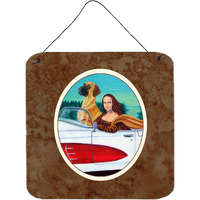 "Caroline's Treasures Dane with Mona Lisa Wall or Door Hanging Prints 7282DS66, 6HX6W, Multicolor"
