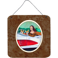 "Caroline's Treasures Mona Lisa with Corgi Wall or Door Hanging Prints 7284DS66, 6HX6W, Multicolor"