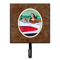 "Caroline's Treasures Mona Lisa with Corgi Leash or Key Holder 7284SH4, Small, Multicolor"