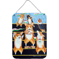 "Caroline's Treasures Go Team Corgi Aluminium Metal Wall or Door Hanging Prints, 16"" x 12"", Multicolor"