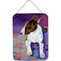 "Caroline's Treasures 7287DS1216 Bull Terrier Aluminium Metal Wall or Door Hanging Prints, 16"" x 12"", Multicolor"