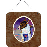 "Caroline's Treasures Bull Terrier Wall or Door Hanging Prints 7287DS66, 6HX6W, Multicolor"