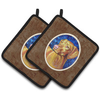 "Caroline's Treasures Vizsla Pair of Pot Holders 7289PTHD, 7.5HX7.5W, Multicolor"