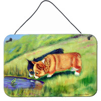 "Caroline's Treasures 7292DS812 Corgi Aluminum Metal Wall or Door Hanging Prints, 8 x 12"""