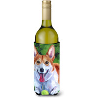 Corgi with green ball Wine Bottle Beverage Insulator Hugger 7296LITERK