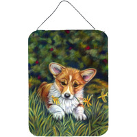 "Caroline's Treasures 7300DS1216 Corgi Pup and Daffodils Wall or Door Hanging Prints, 16 x 12"", Multicolor"