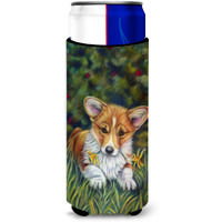 Corgi Pup and Daffodils Ultra Beverage Insulators for slim cans 7300MUK