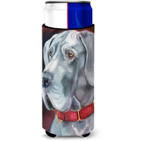 Great Dane Natural Ears Red Collar Ultra Beverage Insulators for slim cans 7309MUK