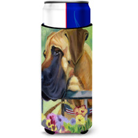 Great Dane Natural Ears Fawn in Flowers Ultra Beverage Insulators for slim cans 7311MUK