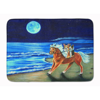 "Caroline's Treasures Corgi Beach Ride on Horse Floor Mat, 19"" x 27"", Multicolor"