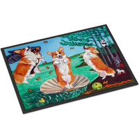 "Caroline's Treasures 7319MAT Corgi Birth of Venus Indoor or Outdoor Mat, 18 x 27"", Multicolor"