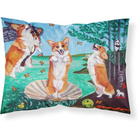 "Caroline's Treasures 7319PILLOWCASE Corgi Birth Of Venus Fabric Standard Pillowcase, Large, Multicolor"