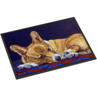 "Caroline's Treasures 7320JMAT Corgi Blue Lonesome Indoor or Outdoor Mat, 24 x 36"", Multicolor"